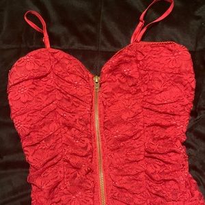 Brand New Red Lace Corset Top